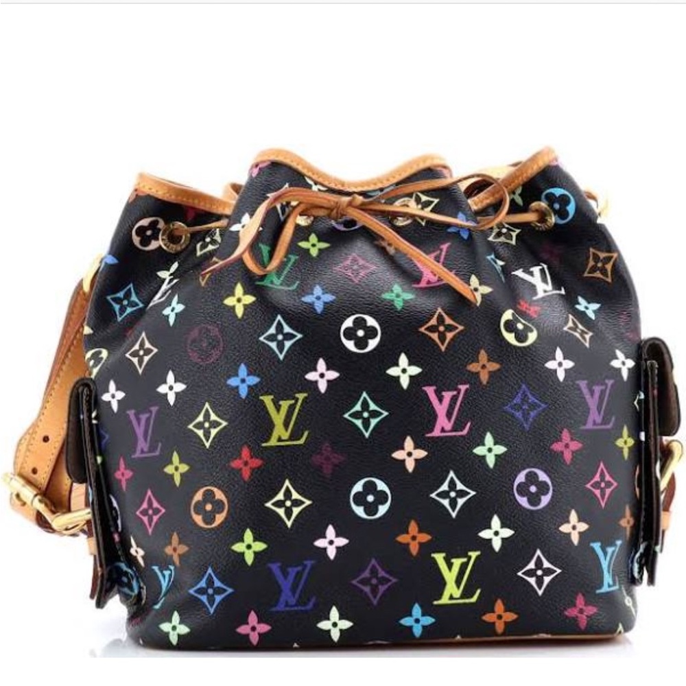 Rare Louis Vuitton LV Black Petit Noe Multicolor Monogram Bag X Takashi Murakami - Picture 4 of 16